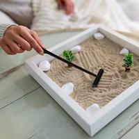 6 Pcs Sand Rake Box Rakes Mini Desk Rock Kit Tiny Ornament Push Tools Tray Zen Garden 2