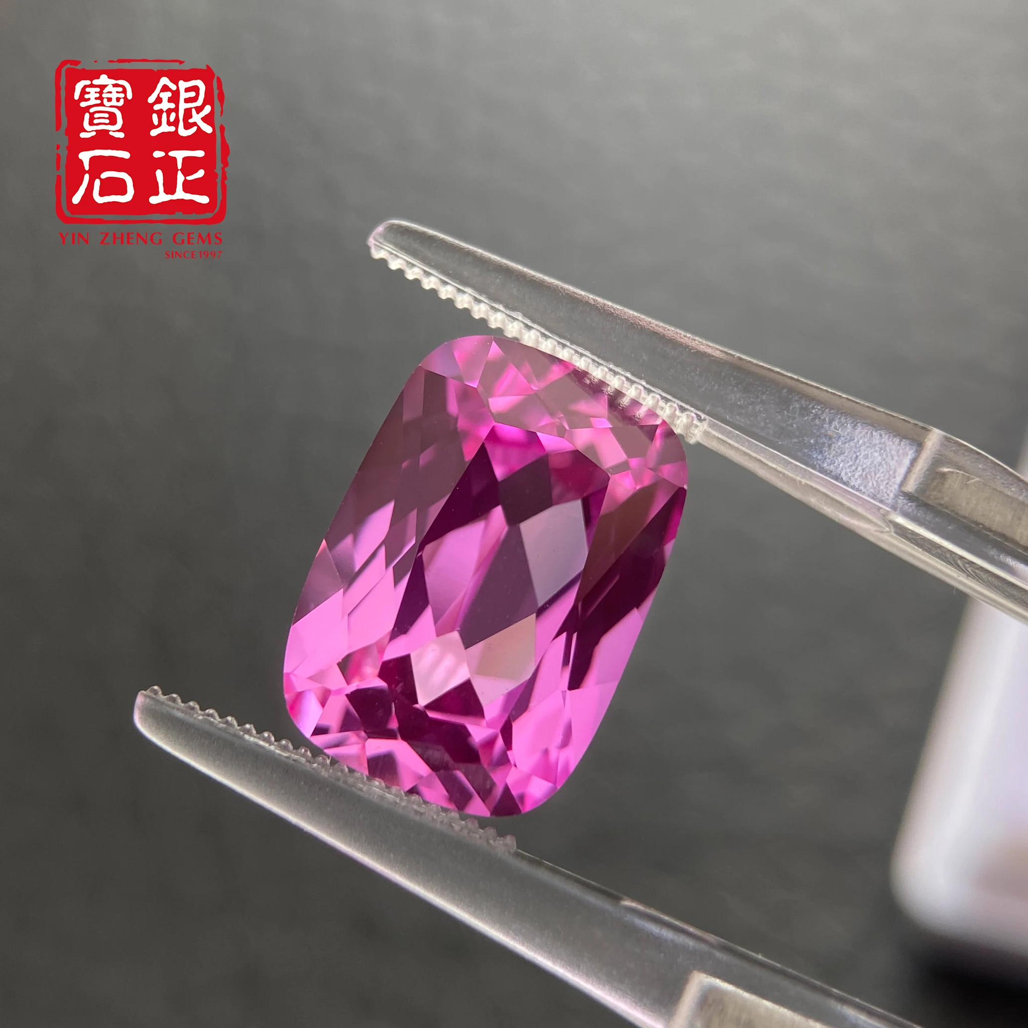 YinZheng Cushion Shape Pink Sapphire Stone Flame Melted Can Be Provide GRC Or AGL Certifacate Synthetic Cultivate Pink Sapphire