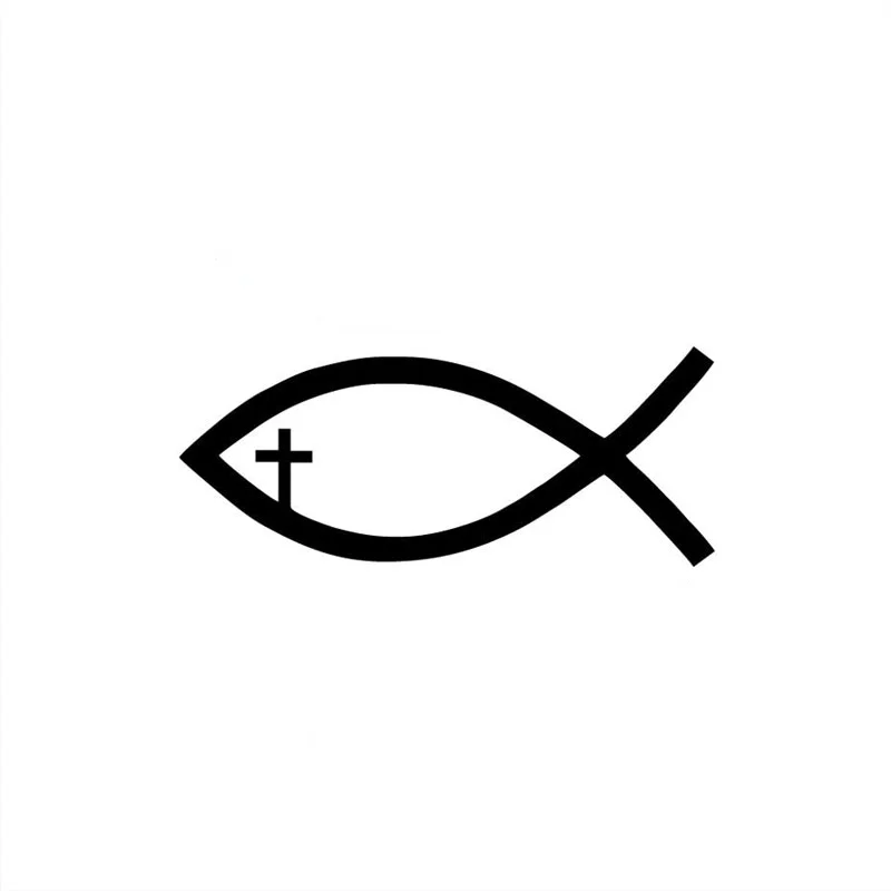 

15cm Jesus Fish God Christian Cross Fashion Personality Vinyl Waterproof and Sunscreen Sticker Decal Car Sticker