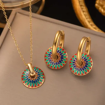 Set joyería de collar y aretes vintage