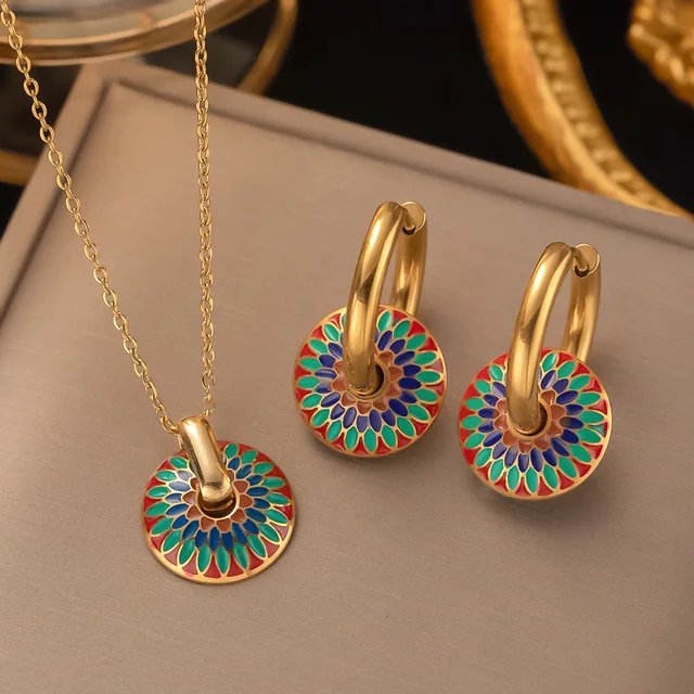 Set joyería de collar y aretes vintage