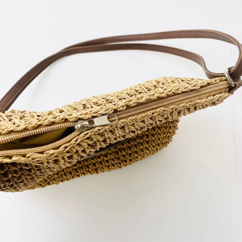 Sac bandoulière en paille femme