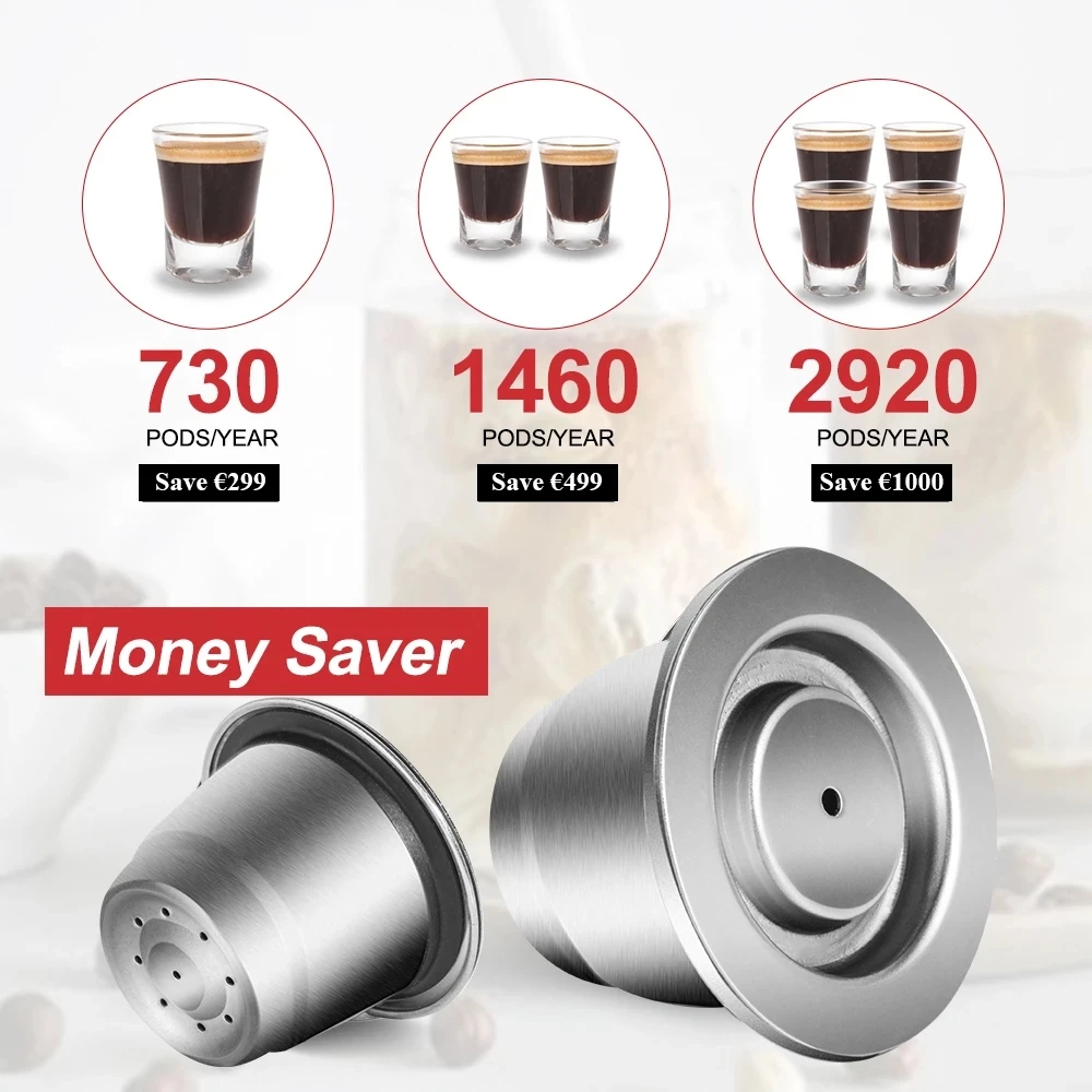 Capsula Caffè Ricaricabile In Acciaio Inox Akozon 40 Ml Per Macchine Gusto (Bianco) - 5