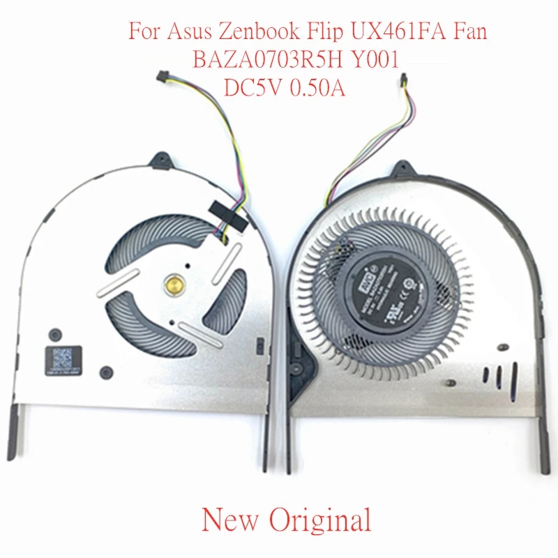 

Новый оригинальный ноутбук CPU охлаждающий вентилятор для Asus Zenbook Flip UX461FA Fan BAZA0703R5H Y001 DC5V 0.50A