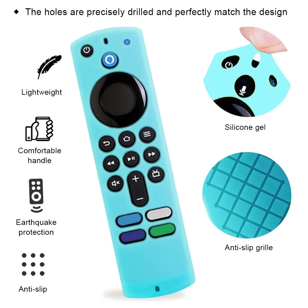 Silicone Remote Case Luminous Lightweight Shockproof Resistant for Amazon Fire TV Stick (3rd Gen) L5B83G Replacement Cover