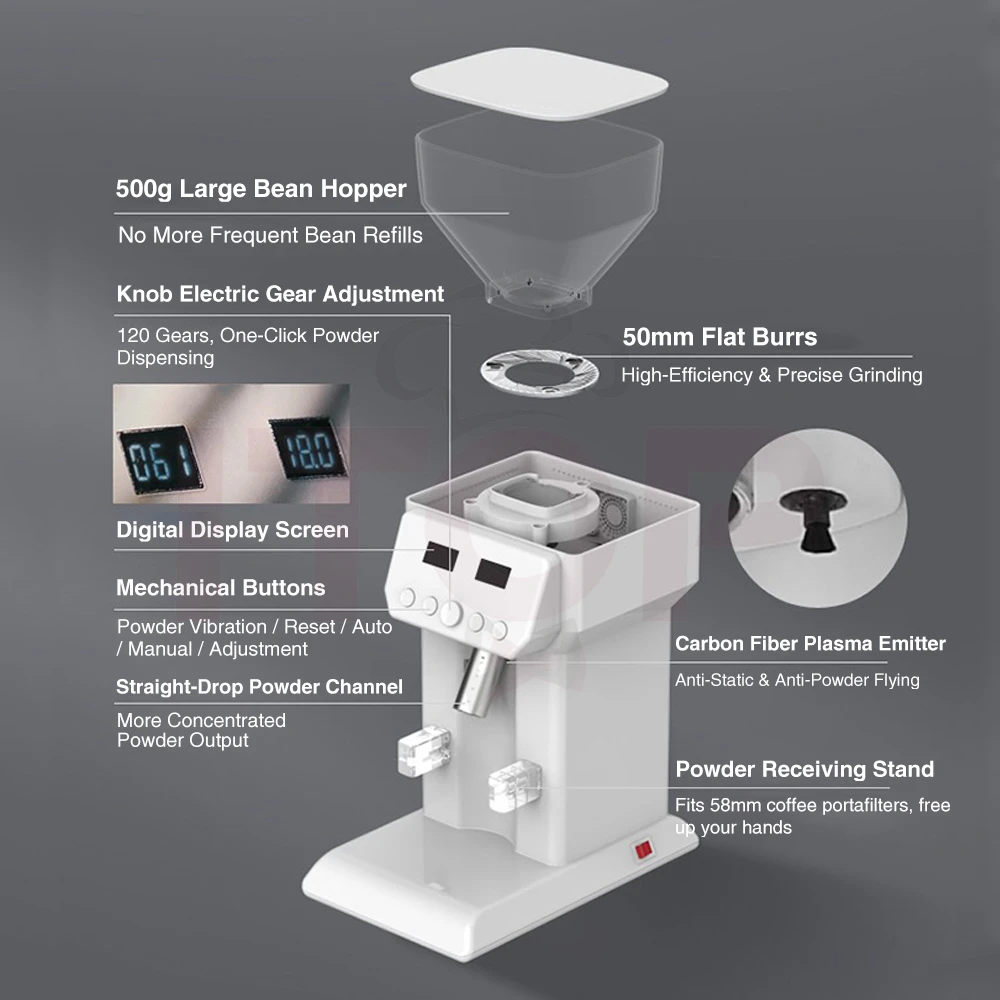 مطحنة قهوة كهربائية ITOP CGZFA400 بشفرات مسطحة 50...