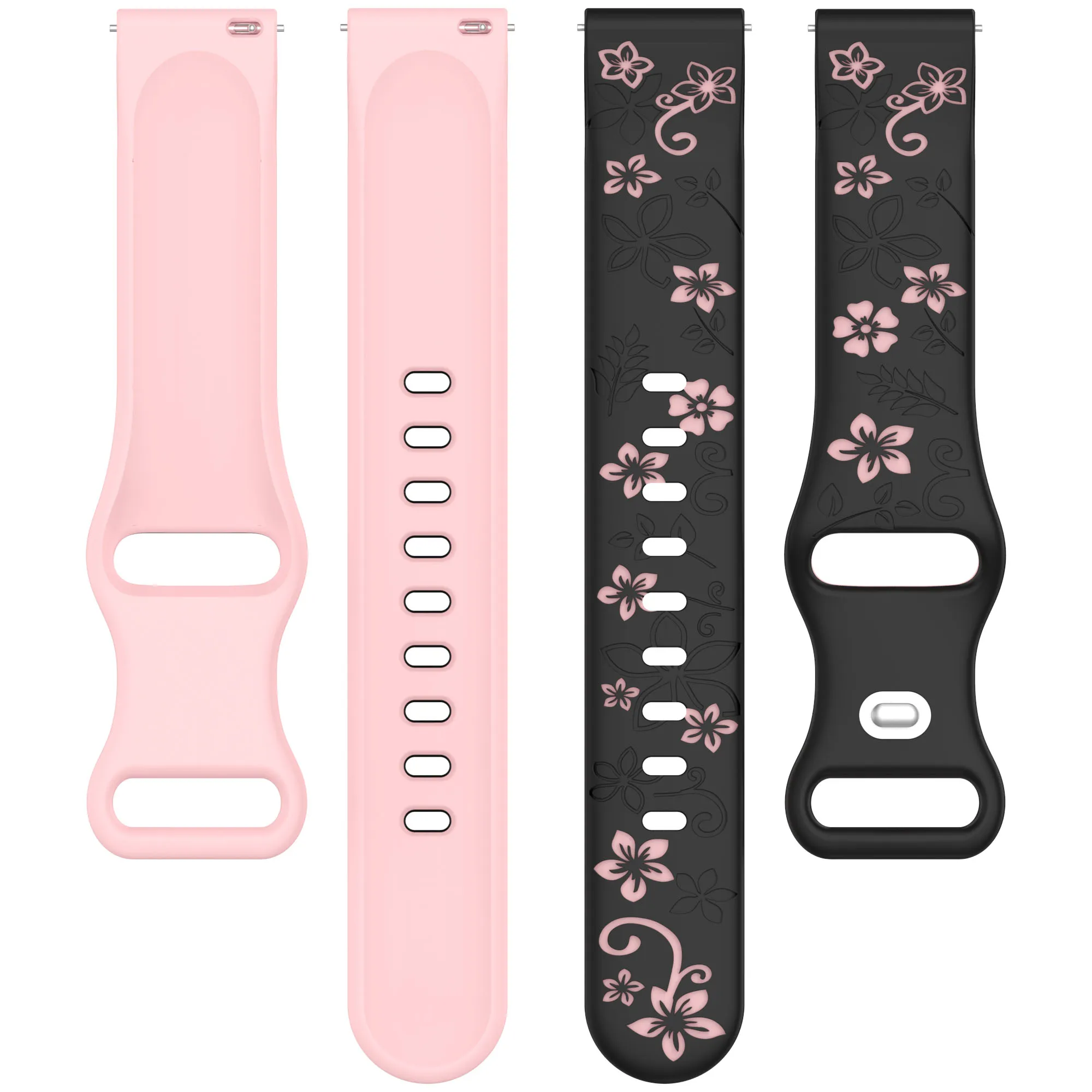 Engraved Printed Silicone Watch Strap, 18mm/20mm