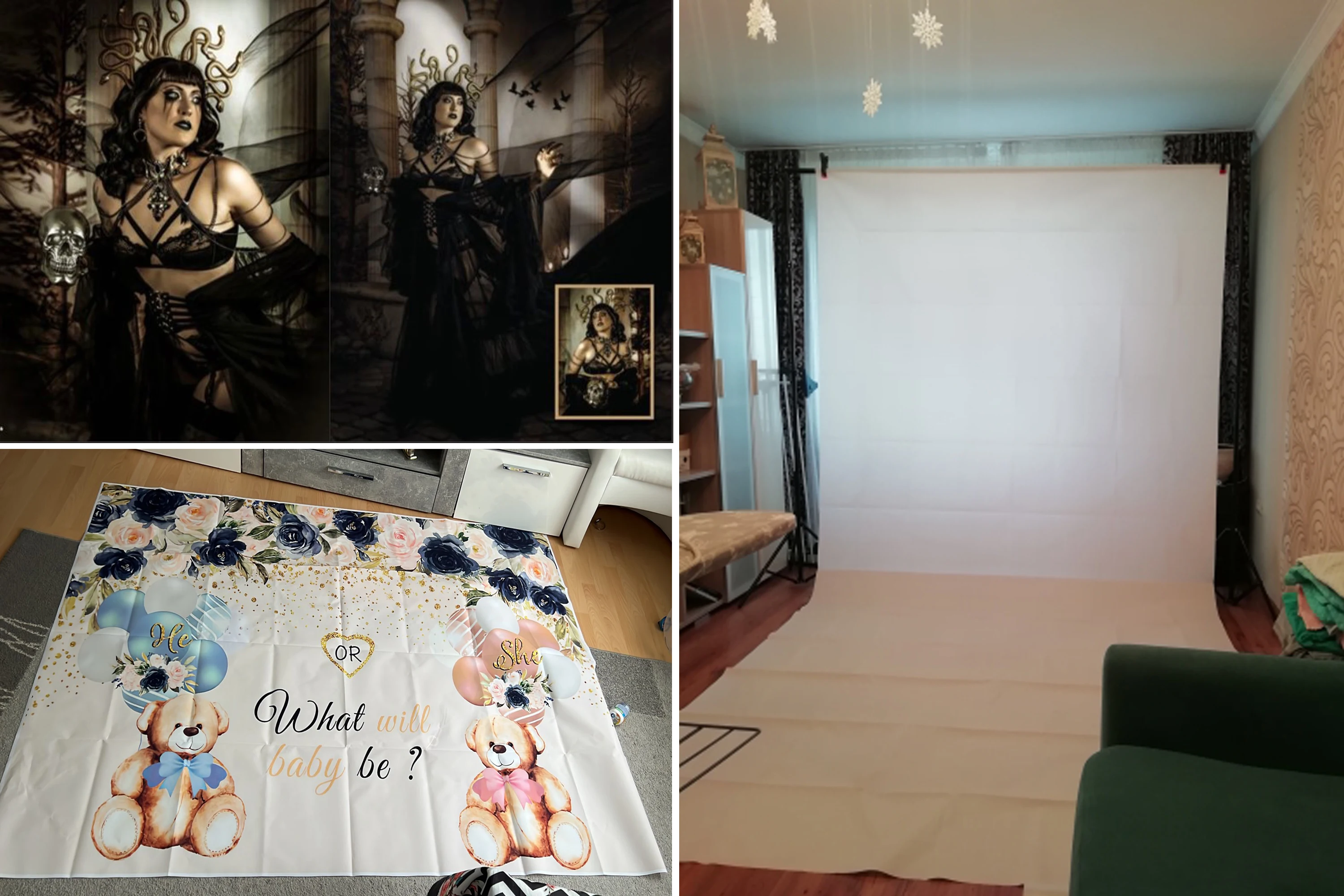 Description Picture 5 of itemBeenle Birthday Background Under The Sea Mermaid Princess Castle Theme Kids Baby Shower Party Decor Poster Photography Backdrop