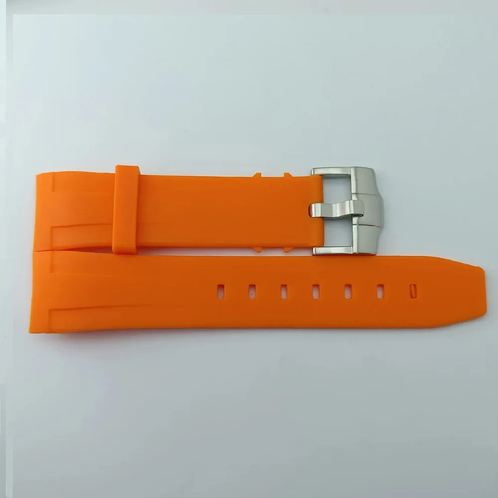 Premium Multi-Color Rubber Strap with Silver Clasp - 22mm Wide