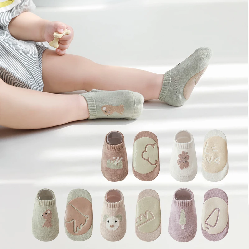 

Kawaii Baby Anti-slip Floor Socks Cartoon Bear Dog Soft Cotton Print Toddler Boys Girls Newborn Gifts 0-3 Year Kids Accessories