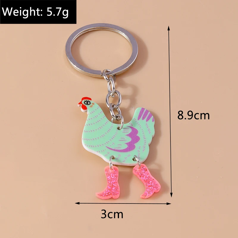 Cute Funny Easter Chicken Hen Keychain Animal Keyring Pendants for Women Girls Handbag Accessories DIY Jewelry Gifts