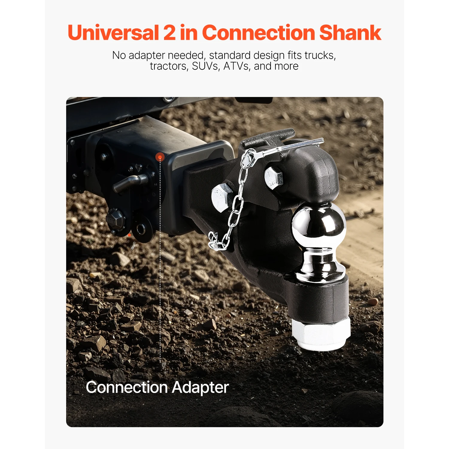 SucceBuy Pintle Towing Hook Hitch Combination 2in/ 2-5/16in Receiver Ball for 2in Hitch Hook fits 2.5 - 3in Lunette Ring