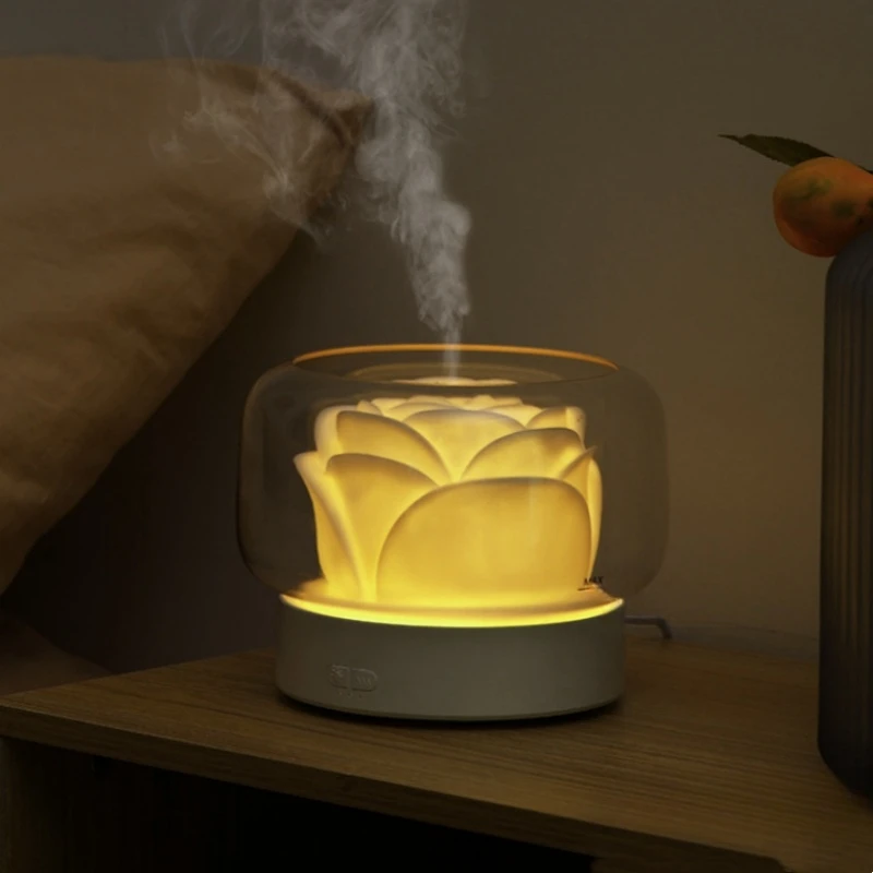 Rose Aroma Diffuser Aromatherapy Essential Oil Difusor Ultrasonic Air Humidifier Home Fragrance Mist Maker with Color LED Light creative unique design tank humidifier with led light home car mini portable usb aromatherapy air humidifier diffuser kids gifts