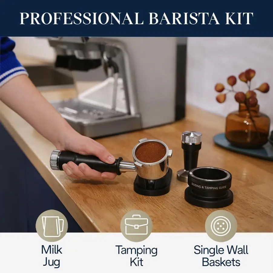 Arte Evo Espresso Machine with Cold Brew, Manual Milk Frother, Barista Kit for Latte, Cappuccino, Built-in Grinder, EC9255M 6
