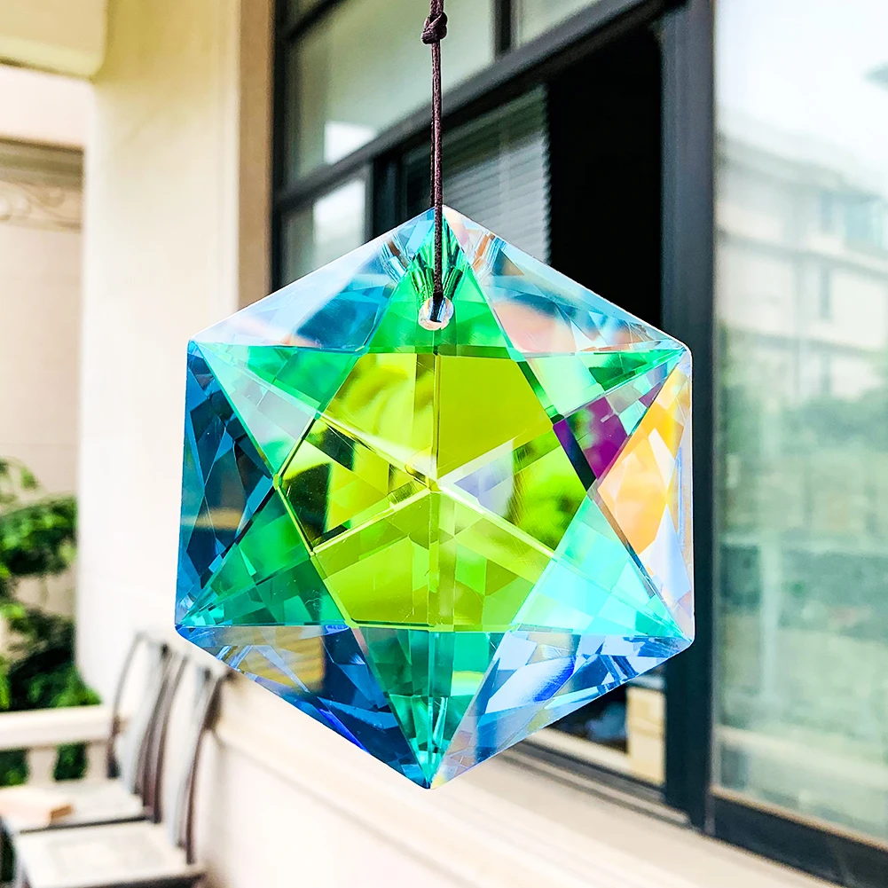 Clear Rainbow Crystal Drop Prism Sun AB-Color Window Hanging Pendant Ornament Chandelier Parts DIY Catcher Home Wedding Decor