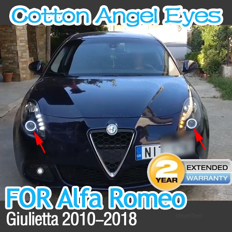 for Alfa Romeo Mito 2008 - 2015 Car Accessories 2 Years Warranty Hight  Quality LED Angel Eyes Kit Cotton White Halo Ring - AliExpress
