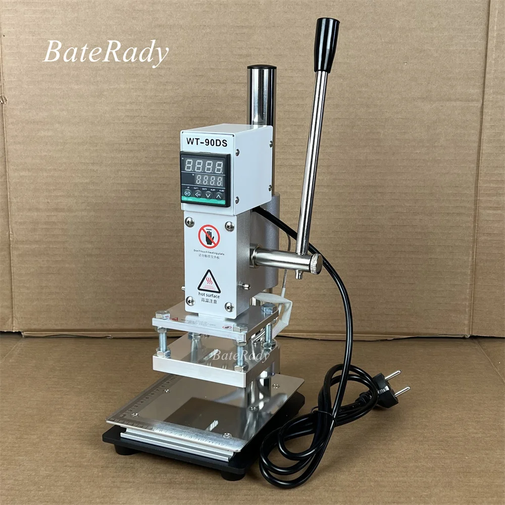 

BateRady WT-90DS Desktop Hot Foil Stamping Machine,Manual Leather Brass Mold Embossing Machine,Small Manual Press