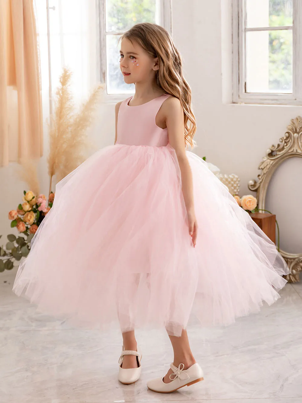 Flower Girls Princess Dresses for Wedding Backless Tutu Kids