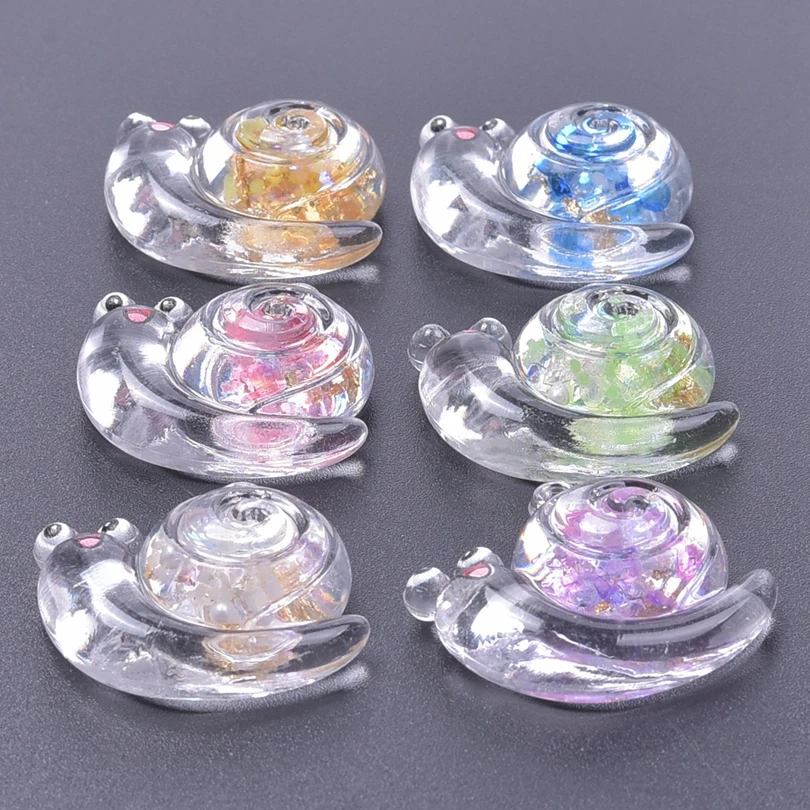 

10pcs Cartoon Cute Luminous Snail Charms for DIY Making Resin Glow In The Dark Pendant Keychain Earrings Jewelry Handmade Craft