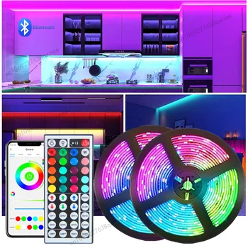 1-30M LED 스트립 조명, RGB USB 유연한 램프 테이프 5050 다이오드 USB 케이블 블루투스 제어 DC 5V 데스크 스크린 TV 배경 조명