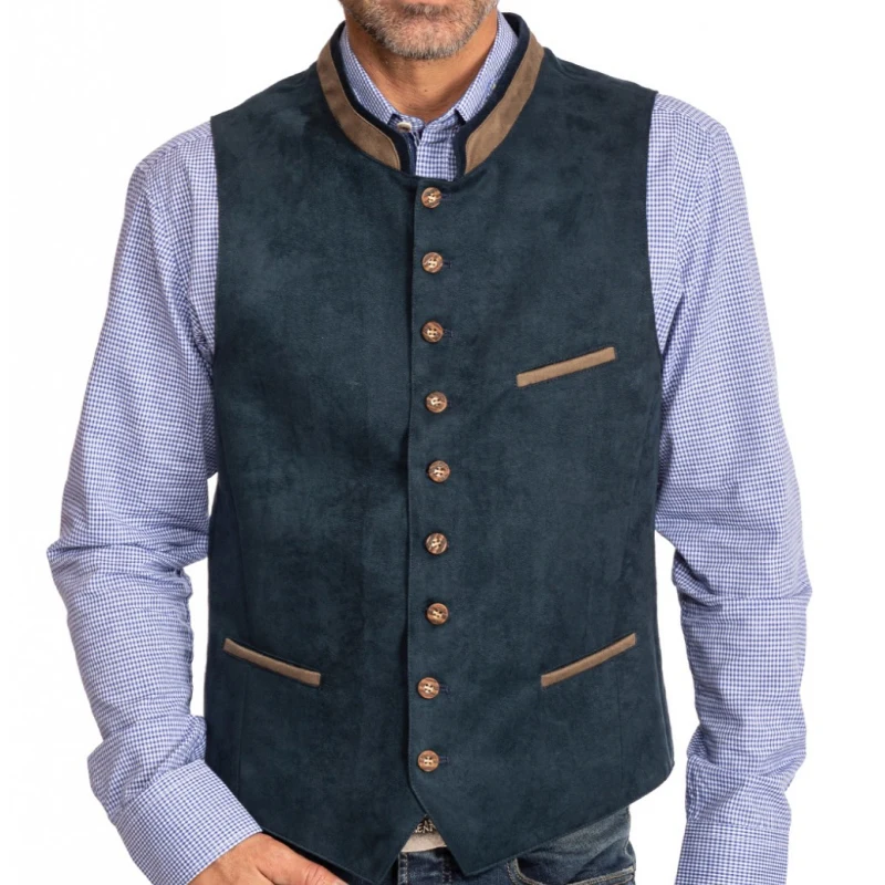 Men Vest Army Green With Collar Casual Business With Waistcoat For Wedding Groomsmen Banquet Work Set Men Vest 4