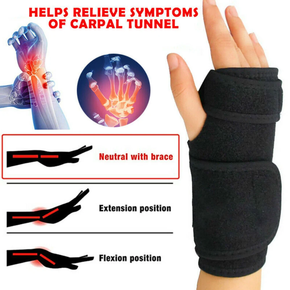 Wrist Splint for Carpal-Tunnel Syndrome, Adjustable Hand Compression Wrist Brace, Pain Relief for Arthritis, Tendonitis, Sprains