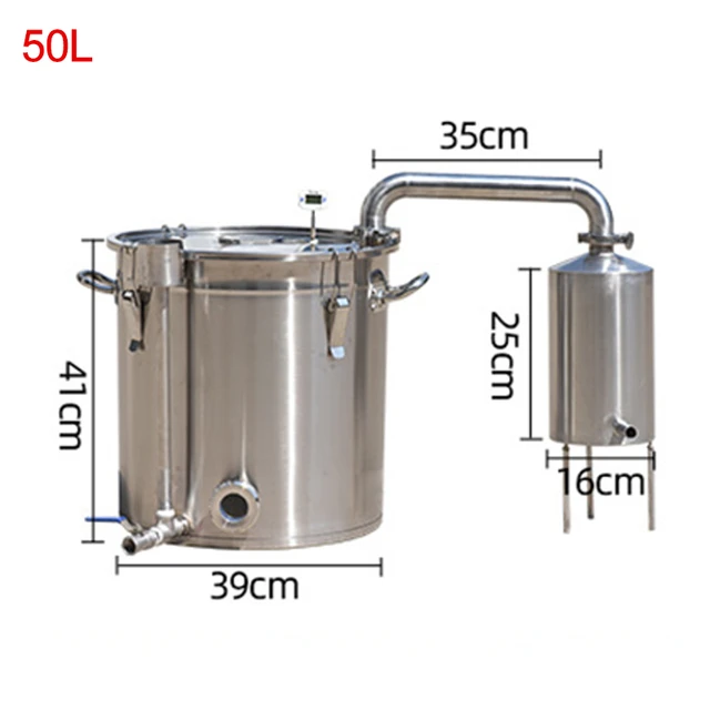 50L Brennerei Elektrische Alkohol Distiller Traditionellen Schnaps  Brennerei 304 Edelstahl Ohne Heizung Stange 3kw - AliExpress