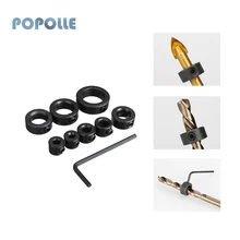

8-piece Drill Bit Holder Stainless Steel Optical Axis Limit Ring Locator Power Tool Set Wooden Metric Drill Bit Set
