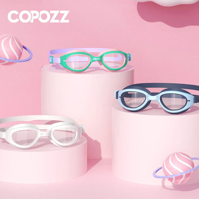 COPOZZ Colorful Swimming Goggles Kids Professional Children Swim Eyewear Anti Fog UV Protection Water Glasses For Boy and Girl 4