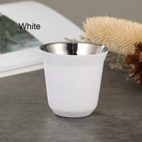 Summer New Simple Flat Bottom Cup Stainless Steel Double-layer Inner Tank Capsule Coffee Cup High-grade Solid Color Water Cup 5