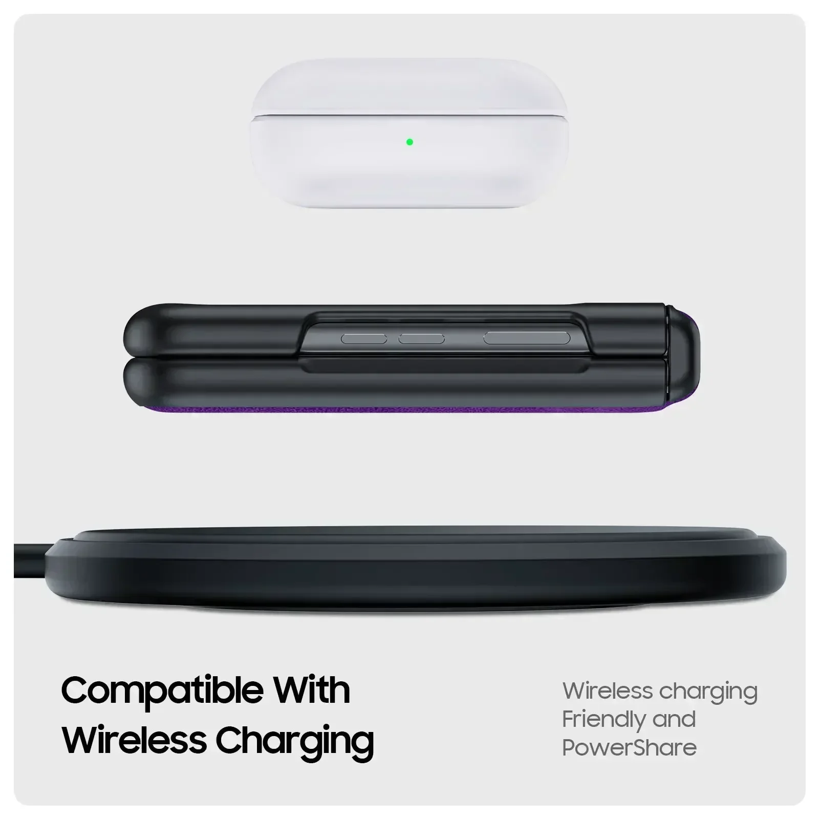 Luxury Purple Leather Magnetic Hinge Cover with 9H Screen Protector and Wireless Charging Compatibility