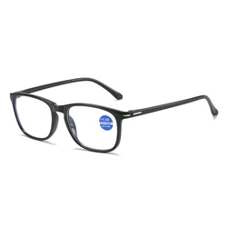 Vintage Round Full Frame Anti Blue Light Reading Eyeglasses (Balck Square)