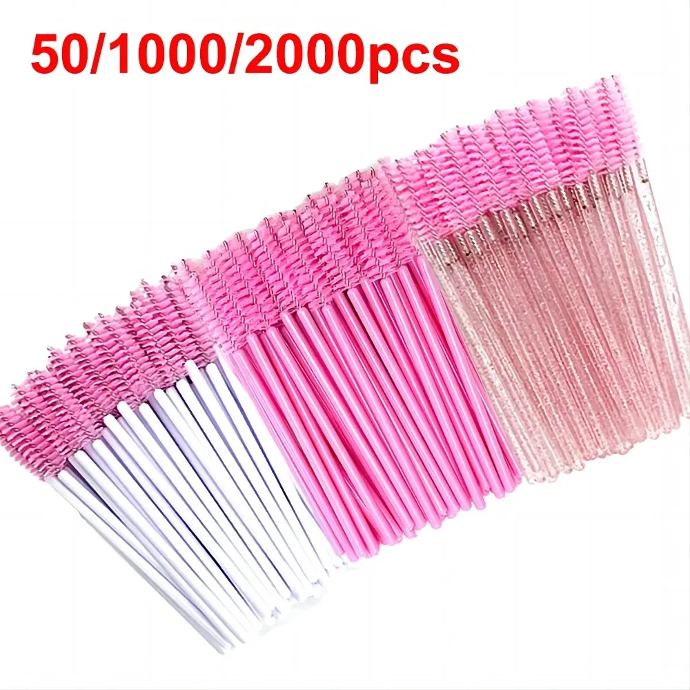 Wholesale Eyelash Brush Mascara Wands Wholesale Spoolies Eyebrow Lash Cleaning Brushes Applicator Makeup Tools 50/1000/2000pcs