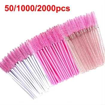 Wholesale Eyelash Brush Mascara Wands Wholesale Spoolies Eyebrow Lash Cleaning Brushes Applicator Makeup Tools 50/1000/2000pcs 1