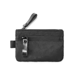 Carbon Neutral RFID - Blocking Zip Pouch Wallet - Weatherproof Fabric, Black (Black)