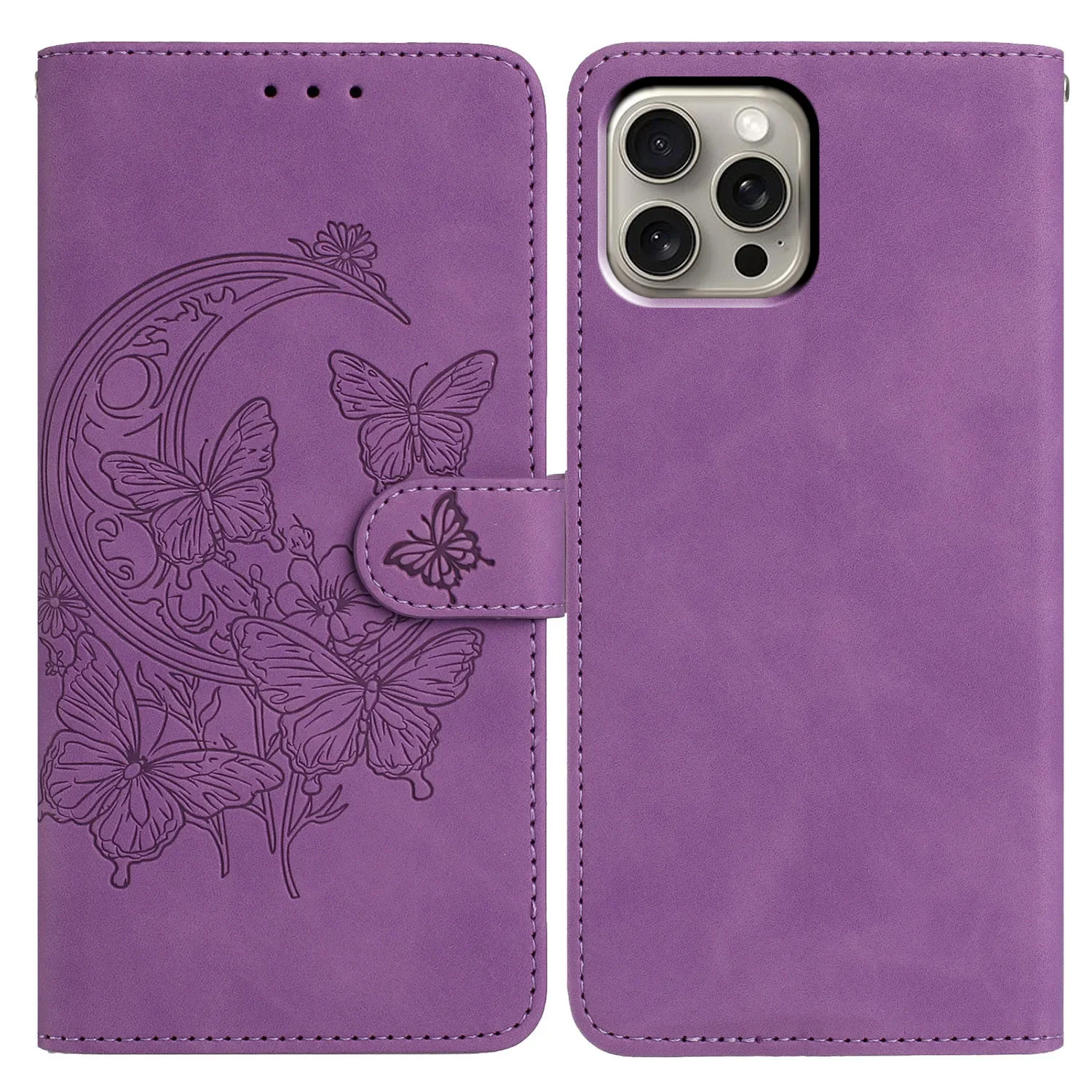 Elegant Butterfly Flip Leather Phone Case - Premium Design
