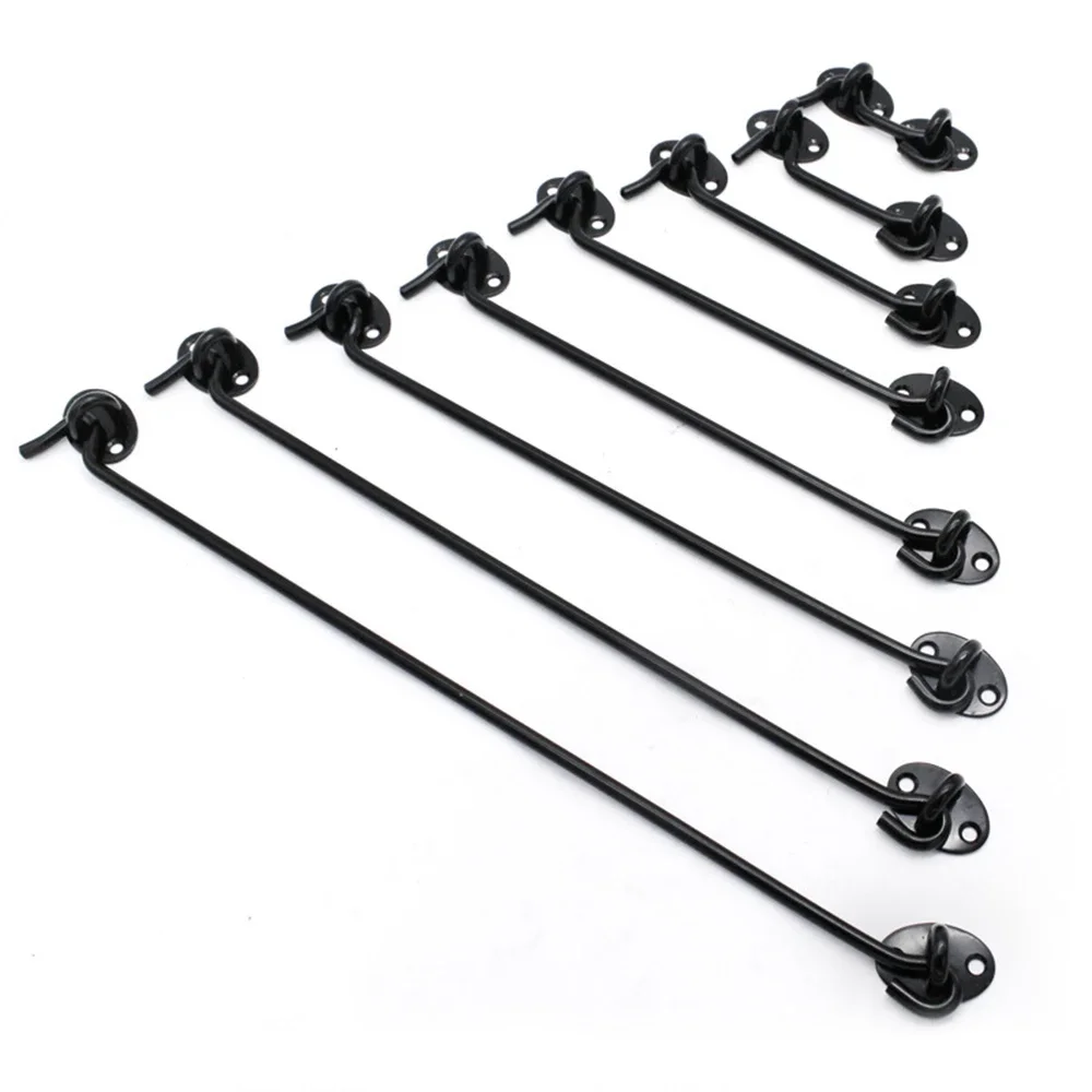 Safety Lock Black Stainless Steel Window Lock with Switch Cabin Window Hook Door Eye Latch Silent Catch Holder with Screws
