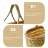Vegetables Basket Hand Shopping Storage Baskets Garden Hod Fruit Open Bamboo Weaving 6