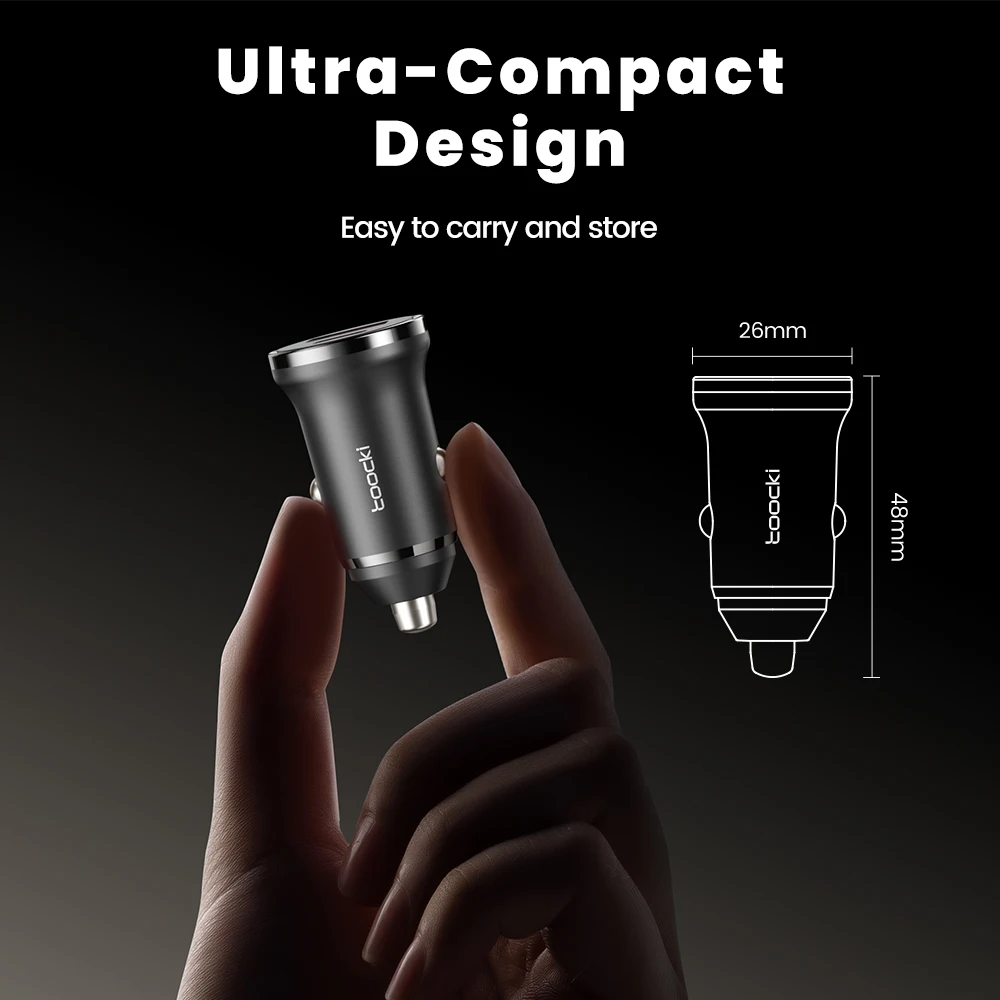 Toocki 30W Dual-Port Fast Charging Car Charger