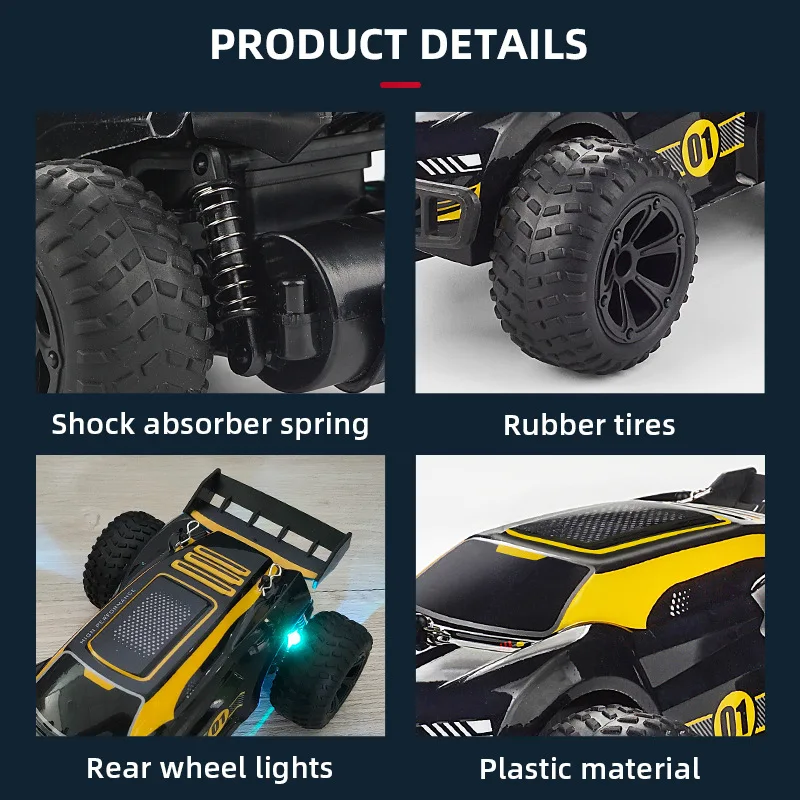 New RC car 2.4G radio remote control toy vehicle Off-road Climb drift SUV high speed cool lighting machine model children gifts 6