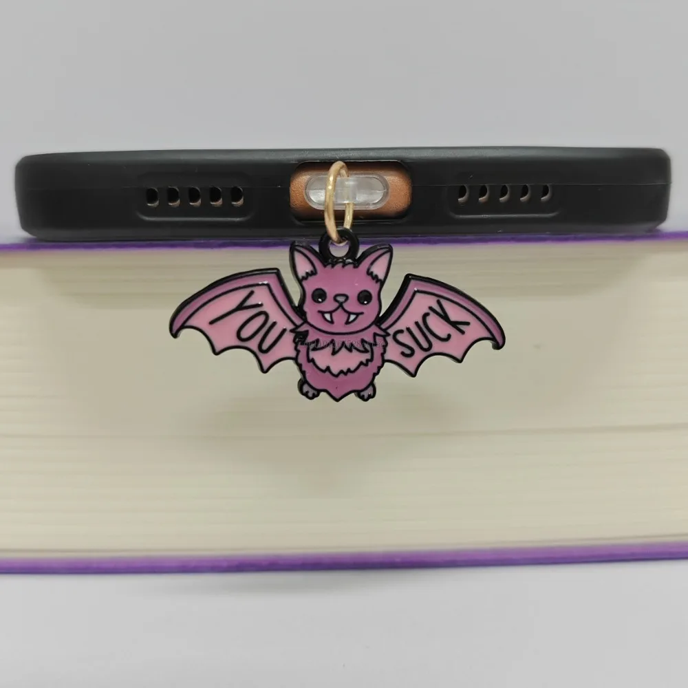 Halloween Bat Phone Dust Plug Charm – Festive Charge Port Accessory with Dust Protection