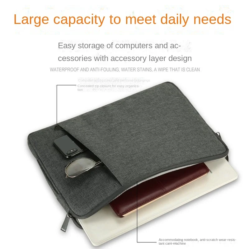 In Stock Laptop Bag Large Capacity Waterproof Laptop Bag Shock-proof Thickened Pile Inner Liner Flat Bag  laptop bag off bag