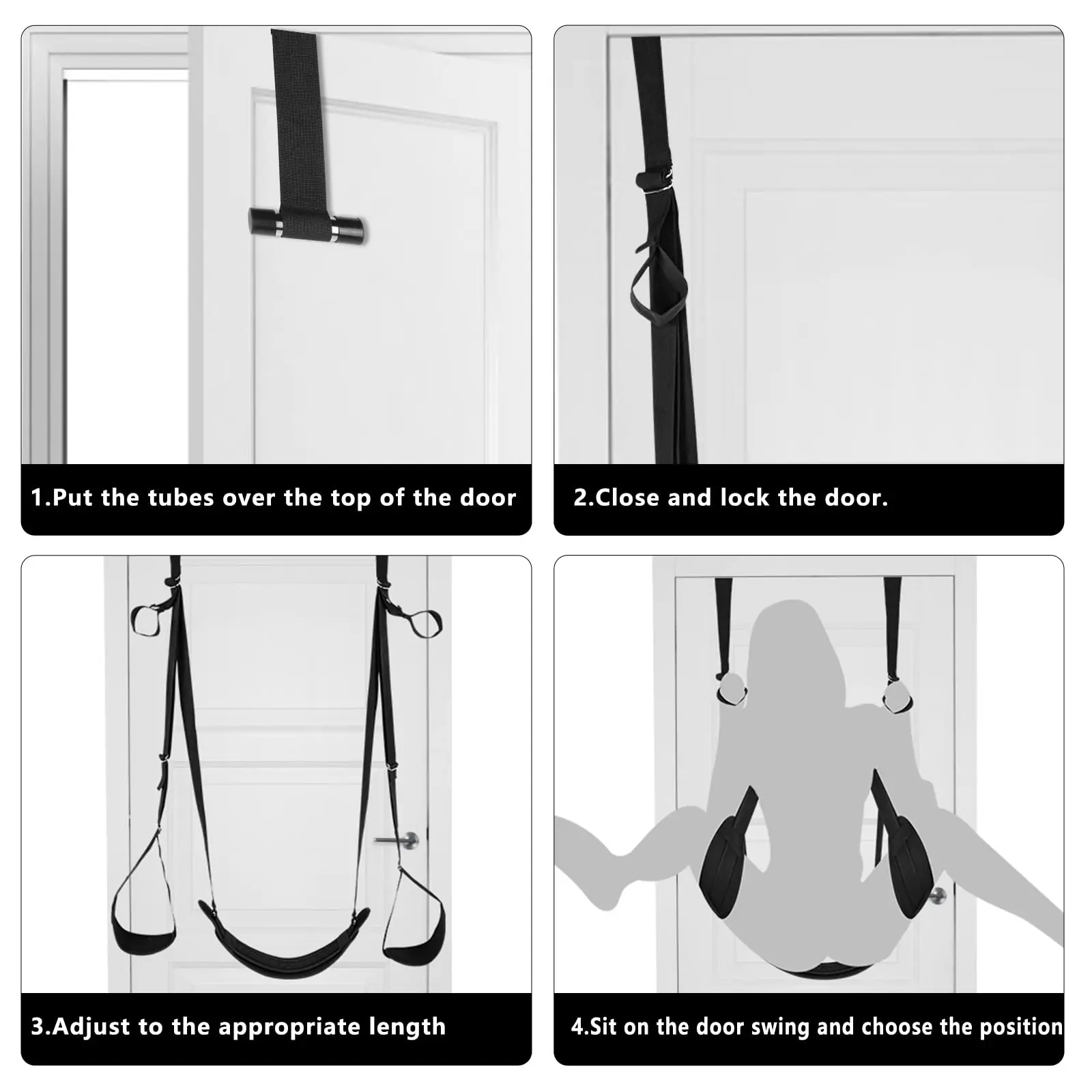 Sex Swings Over the Door Sex Swing Adjustable Straps with Seat Hanging Adult Cushion Door Swing M Split Leg Strap Sex Toys for Couples