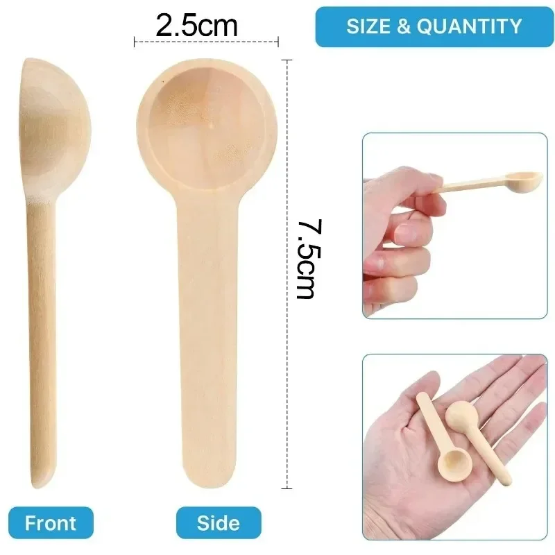 30/20/10Pcs Mini Wooden Spoons Kitchen Cooking Seasoning Honey Bean Salt Spice Jars Measuring Scoops Coffee Tea Spoon Tableware