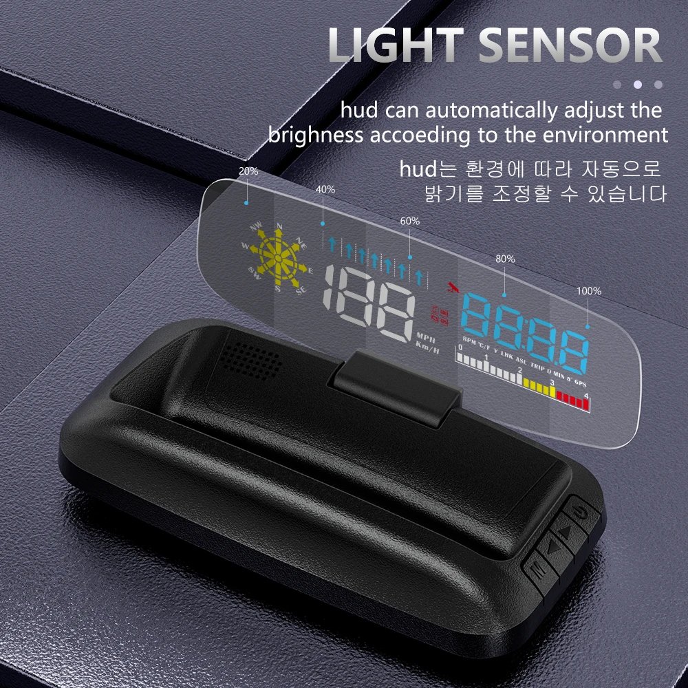 WYOBD HUD ׺̼ OBD2 GPS  ÷, ڵ  ӵ, ڵ   ÷,   Һ