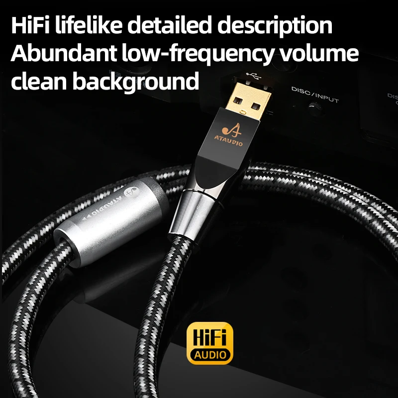 HiFi Pluses to Type B Câble USB pour Amplificateur Radiateur Haut de Gamme 7N OCC USB A-B B-C C-C rains-C Jack Connecteur Audio Câble