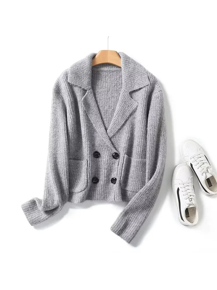 

Women 2023 Winter New Fashion Loose Knitting Cardigan Sweater Vintage Long Sleeve Female Outerwear Chic Tops