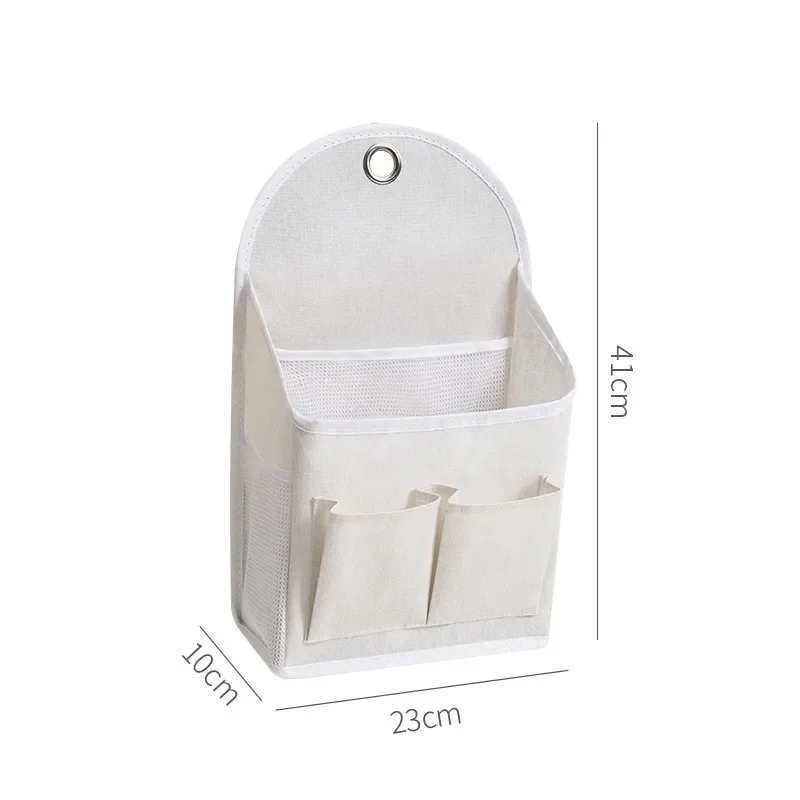 Fabric Hanging Storage Bag for Dormitory Wall Mounted Wall Door Bags Dual-Pocket Side Mesh Organizer Book Magazine Phone Holder 2