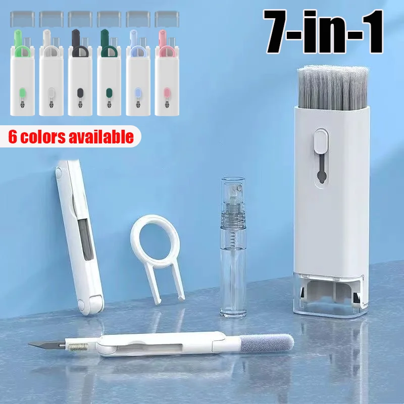 

7-in-1 Cleaning Kit Computer Keyboard Cleaner Brush Screen Cleaning Earphones Cleaning Pen For Headset Phone Cleaning Tools