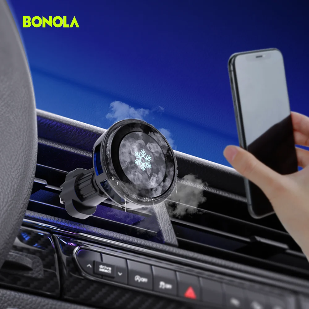 Bonola 차량용 에어 벤트 브래킷 충전식 마그네틱 휴대폰 거치대 무선 충전기..